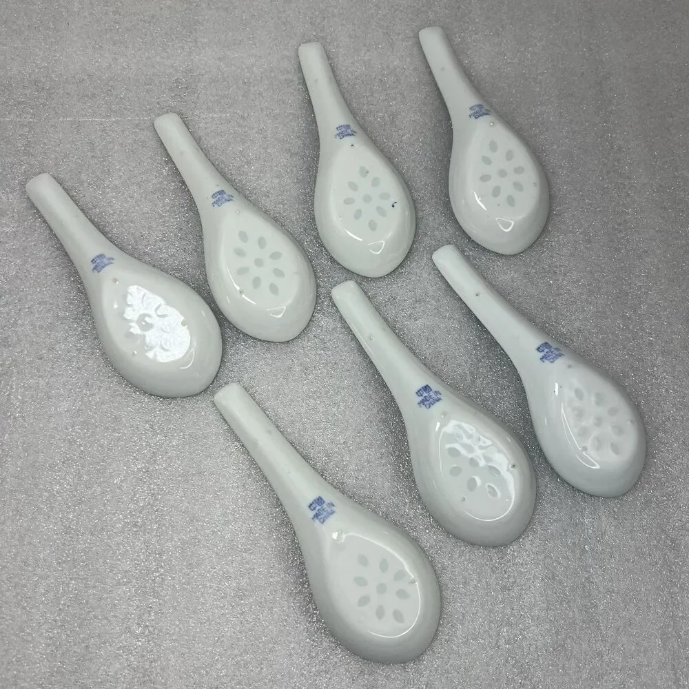 Vintage Japanese Chinese Asian Decor Rice Eyes Soup Spoon 5 1/2